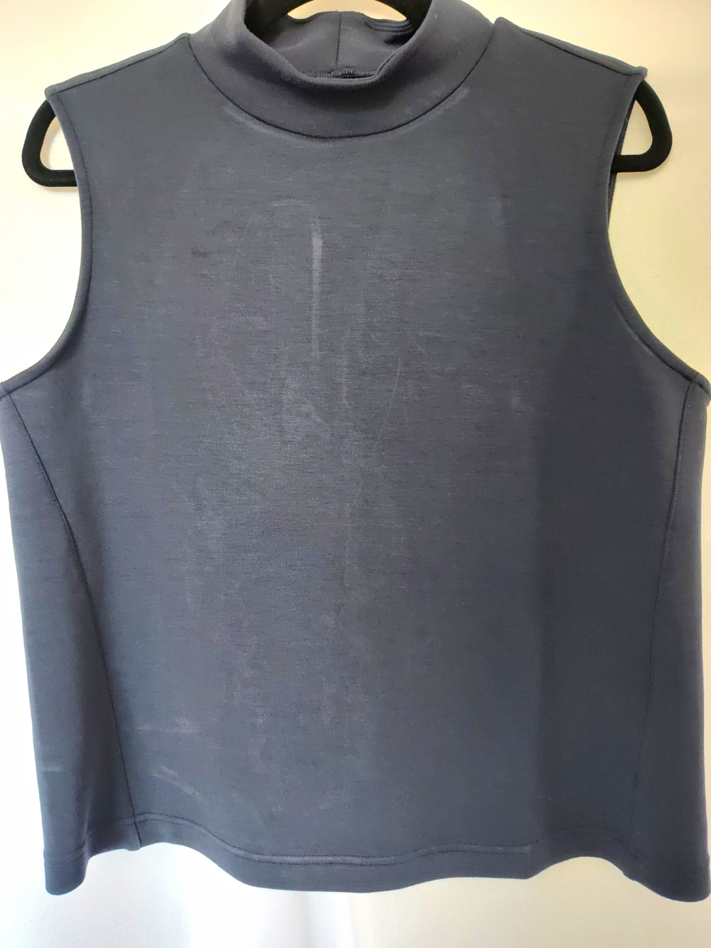 SPANX Womens XL Regular Black Solid Mock Neck Sleeveless Pullover Tank Top